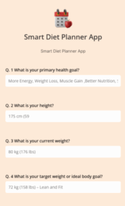 Smart Diet Planner App